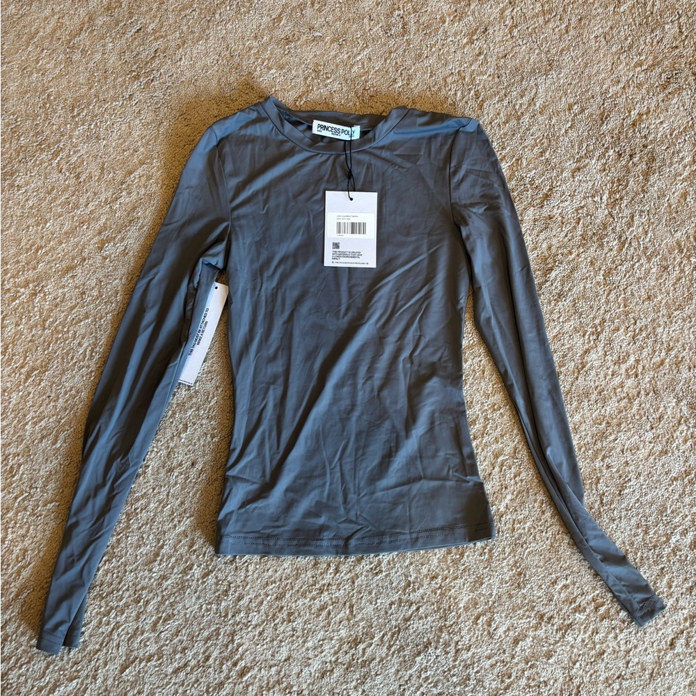 Princess Polly Charcoal Long Sleeve Top(Never Worn)